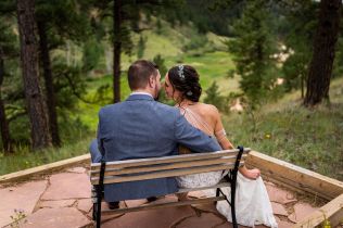 Tara and Eric's summer wedding at Tihsreed Lodge in Florissant, CO.